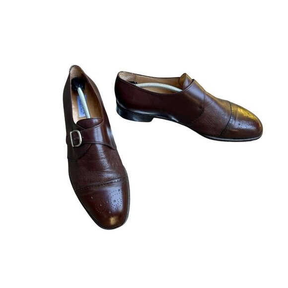 Alfani Brown Leather Wingtip Monk Strap Dress Shoes Size 13 - Picture 1 of 10